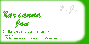 marianna jon business card